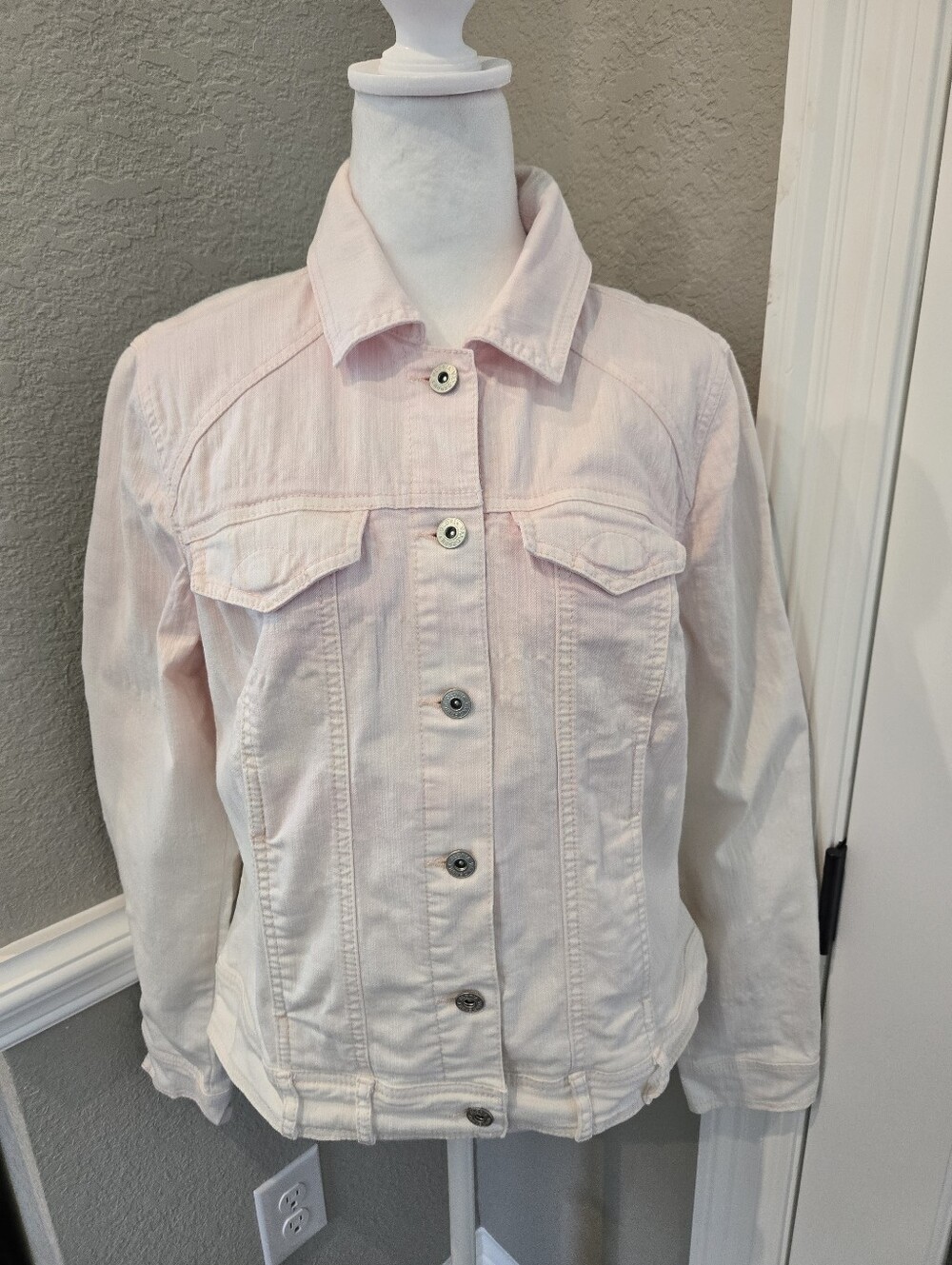 Gloria Vanderbilt Pink Ombre Denim Jacket, Size Small